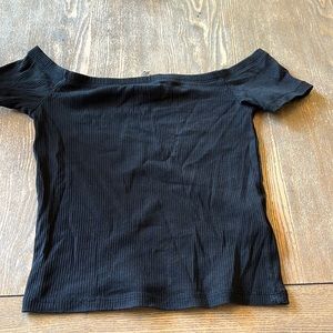 size s black rubbed material crop top